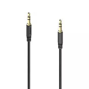 Hama Basic Line Cable de audio jack de 3,5 mm, conector macho a conector macho, 3 m, negro