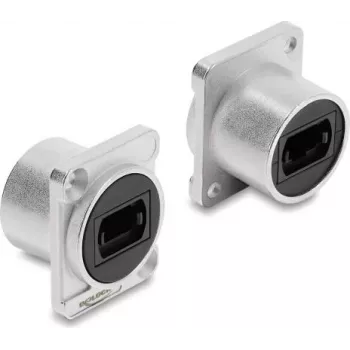 Delock Módulo D-Type MPO conector hembra a conector hembra plata