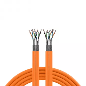 EFB Elektronik INFRALAN Cable de instalación Cat.7 1000 AWG23 S/FTP 2x4P CPR Eca naranja 100m