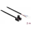 Delock Fotocélula de horquilla 5 mm tipo F con 4 extremos de cable abiertos NPN Light-ON/Dark-ON conmutable 2 m