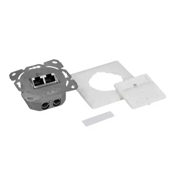 LOGILINK Toma de pared Cat.6A 2xRJ45 STP, vertical, blanco señal