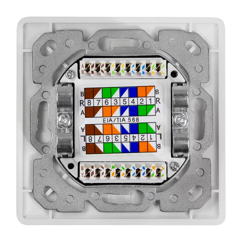LOGILINK Toma de pared Cat.6A 2xRJ45 STP, vertical, blanco señal