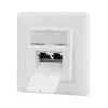 LOGILINK Toma de pared Cat.6A 2xRJ45 STP, vertical, blanco señal