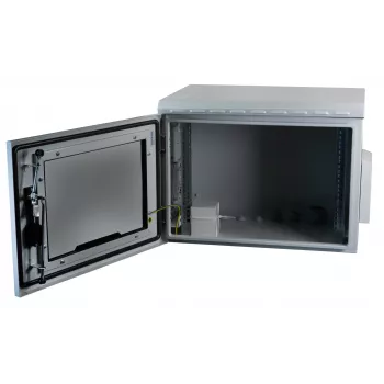 EFB Elektronik 691716IP55.2G Armario de pared 16U 600x600mm IP55 puerta de cristal gris claro RAL7035