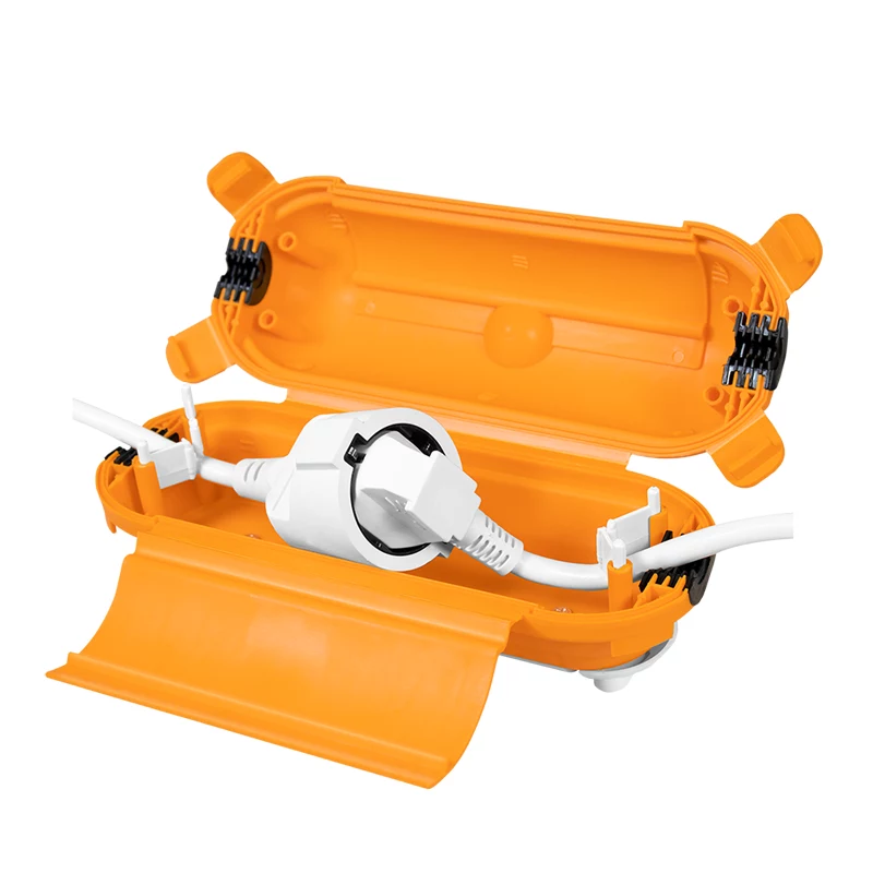 LogiLink LPS239 Set de alargador de exterior con caja de protección, 10 m, Schuko, IP44, negro