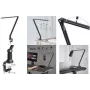 LogiLink Soporte de brazo articulado para micrófono, 840 mm, negro, totalmente ajustable, giro de 360°, pinza de mesa, acero