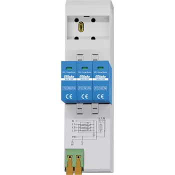 Eltako MUA-100 Protector modular contra sobretensiones tipo 1+2+3, 4 polos, 12,5 kA de corriente de impulso, carril DIN