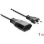Delock cable alargador Europlug CEE 7/16 conector macho a conector hembra 2 x 0,75 mm², 1 m, negro