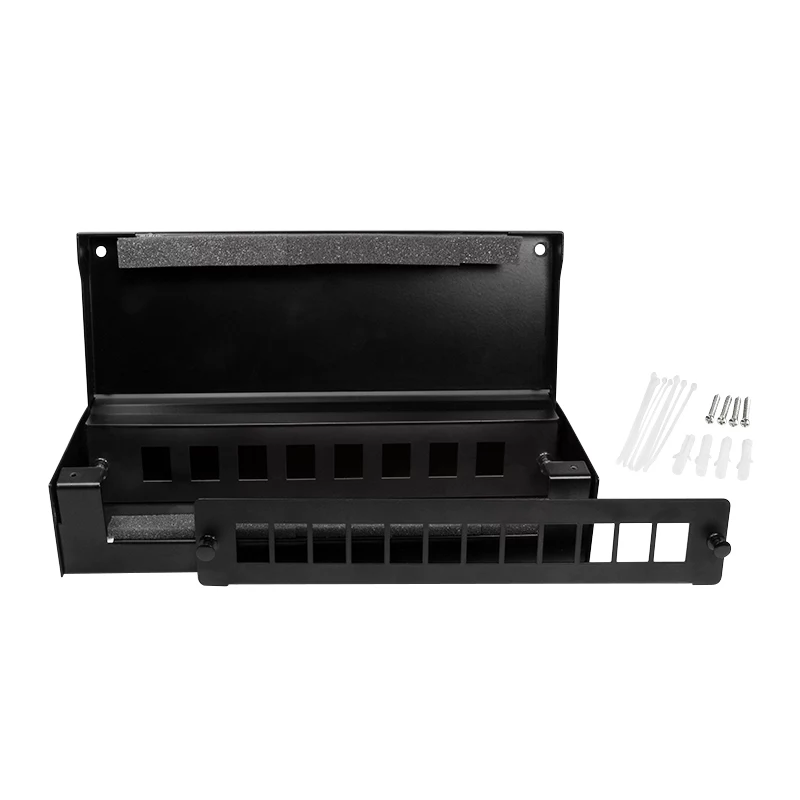 LogiLink caja de consolidación para 8 o 12 módulos Keystone, metal, negro