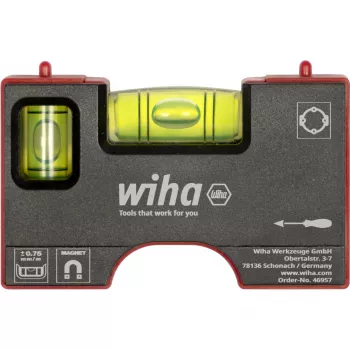WIHA nivel en miniatura Pocket 8 cm gris/rojo con imán