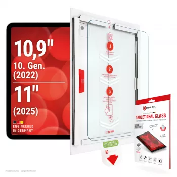 E.V.I. DISPLEX Tablet protector de pantalla de cristal real para iPad 10.9 (10.ª gen.) / iPad 11 (2025)