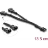 Delock cable Y para ventilador 1 x conector hembra PWM de 4 pines a 2 x conector macho PWM de 4 pines con funda trenzada 13,5 cm negro
