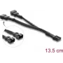 Delock cable Y para ventilador 1 x conector hembra PWM de 4 pines a 2 x conector macho PWM de 4 pines con funda trenzada 13,5 cm negro