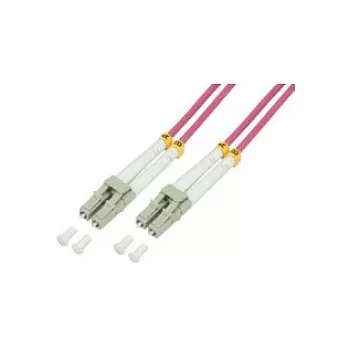 LogiLink cable de parcheo de fibra óptica multimodo dúplex OM4 LC/LC, 75m, LSZH, aqua