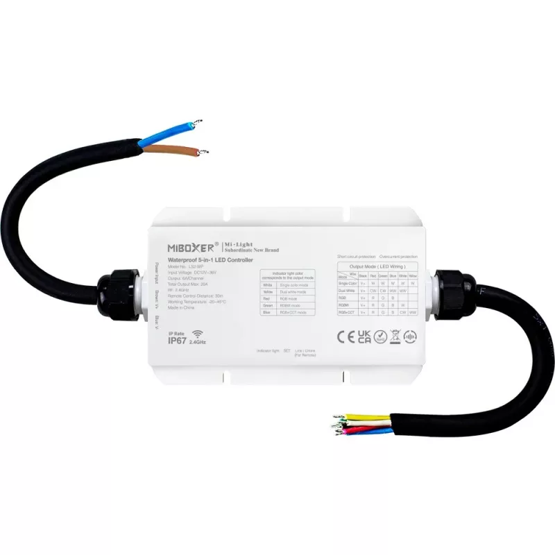 Miboxer LS2-WP controlador LED 5 en 1 resistente al agua IP67 2.4G