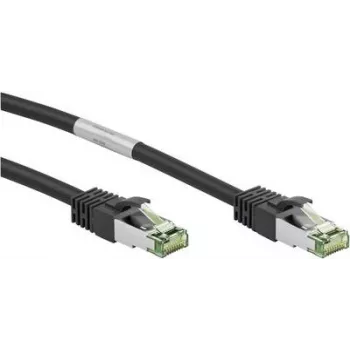 Cable de red Goobay CAT 8.1 S/FTP (PiMF), 10 m, negro, LSZH libre de halógenos, cobre AWG 24