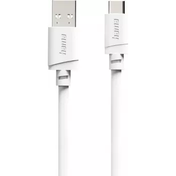 Cable Hama USB-A a USB-C, 2 m, blanco