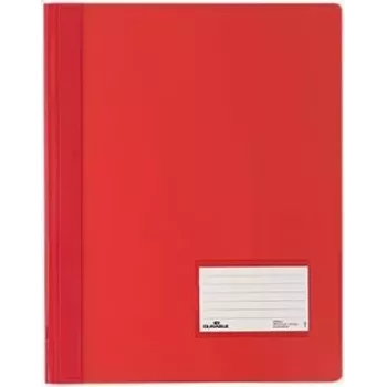 DURABLE DURALUX Carpeta de archivo rápida A4 extra ancha, PVC rojo translúcido (pack de 25)