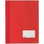 DURABLE DURALUX Carpeta de archivo rápida A4 extra ancha, PVC rojo translúcido (pack de 25)