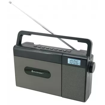 Soundmaster RCD1170SW Radio CD portátil con FM, Bluetooth, USB y batería recargable - Negro