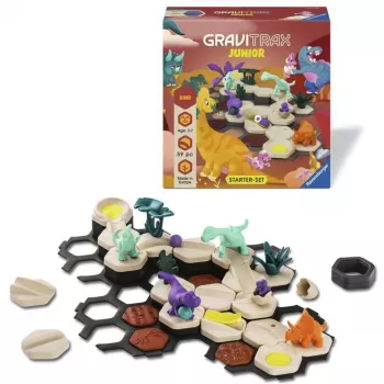 RAVENSBURGER GraviTrax Junior Starter Set S Dino - Circuito de canicas de 102 piezas para niños a partir de 3 años