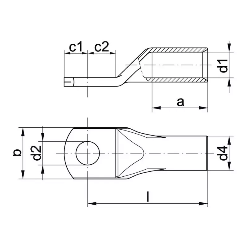 Klauke V2A terminal de tubo de acero inoxidable 16 mm² M8 terminal de anillo 83V8