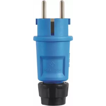 ABL Hightech conector macho SCHUKO 100000066 fr-be Elamid azul IP54 Type 1520 10A