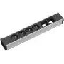 Bachmann CONI 4xUTE 2xABD unidad de distribución de corriente, 4 tomas universales, 2 puertos de carga USB, negro
