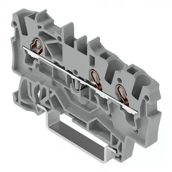 WAGO 2001-1301 borne de paso de 3 conductores, 1,5 mm², Push-in CAGE CLAMP, Ex e II, gris