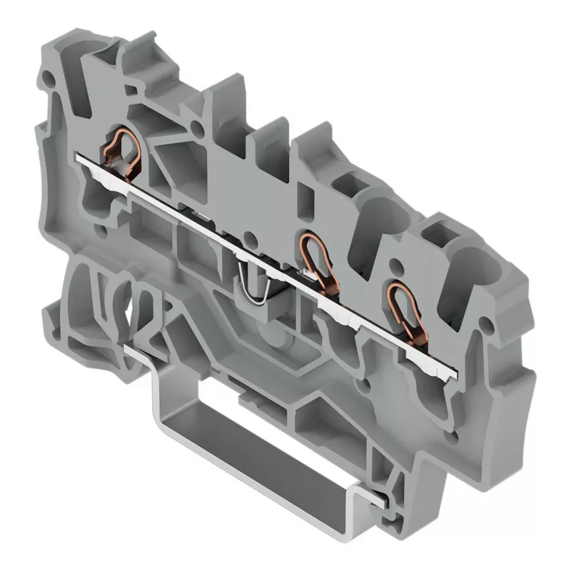WAGO 2001-1301 borne de paso de 3 conductores, 1,5 mm², Push-in CAGE CLAMP, Ex e II, gris
