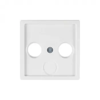 Berker 12036089 Placa central para tomas de antena de 2 y 3 orificios, blanco puro