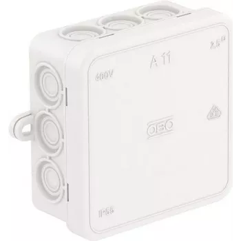 OBO A 11 HF RW caja de derivación de cable 85x85x40 mm libre de halógenos blanco puro RAL 9010