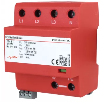 DEHN DSH B TT 255 FM protector combinado tipo 1+2 contra corrientes de rayo y sobretensiones