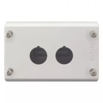 Carcasa vacía Eaton M22-I2 para 2 elementos de mando, montaje en superficie, gris claro RAL 7035