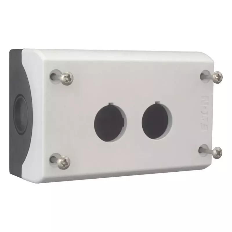 Carcasa vacía Eaton M22-I2 para 2 elementos de mando, montaje en superficie, gris claro RAL 7035