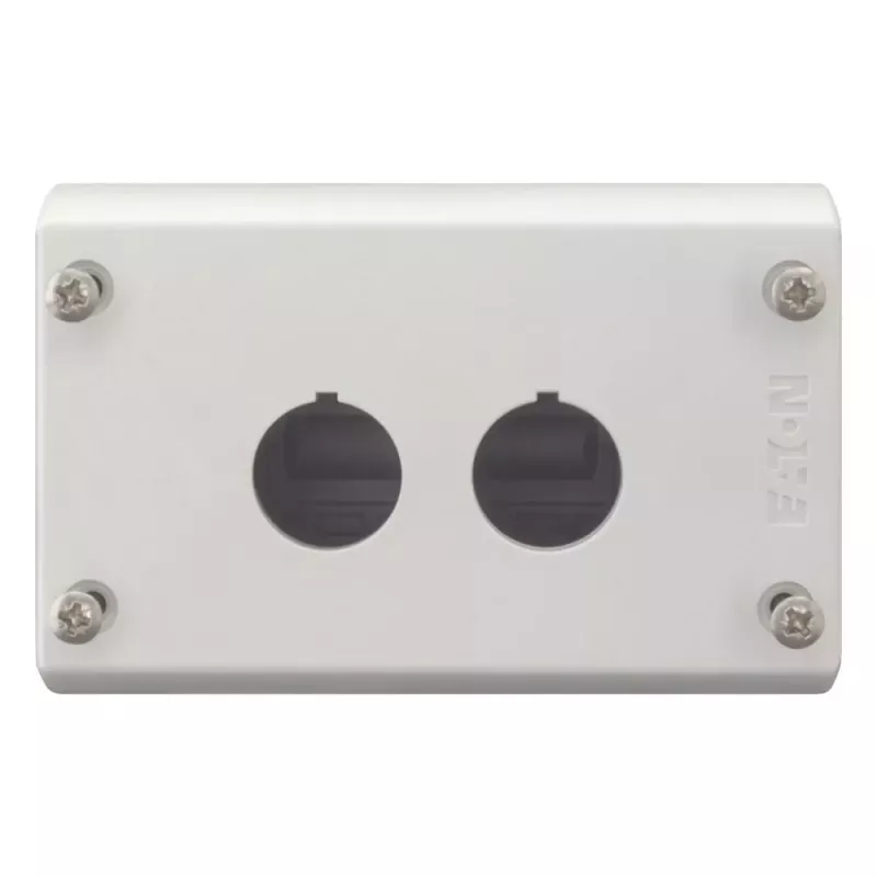 Carcasa vacía Eaton M22-I2 para 2 elementos de mando, montaje en superficie, gris claro RAL 7035