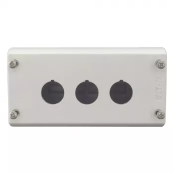 Carcasa de superficie Eaton M22-I3, 3 aberturas, gris RAL 7035, IP66/IP67/IP69K, 80x153x56mm