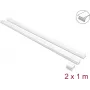 Delock Canaleta autoadhesiva con tapa deslizante 40 x 19 mm, pieza de unión, 1 m, pack de 2, blanco