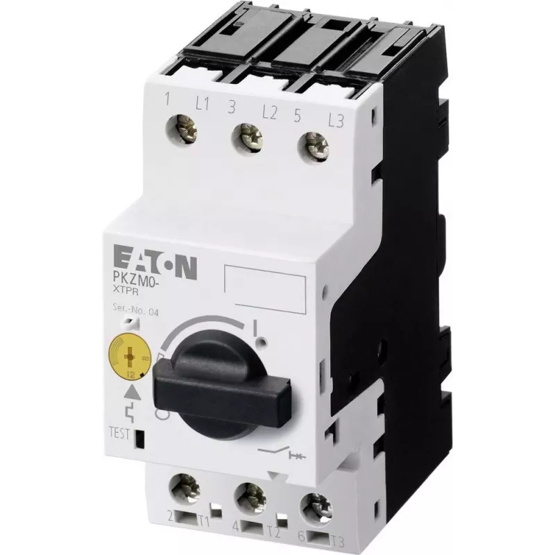 EATON PKZM0-6.3 interruptor de protección de motor, 3 polos, 4-6,3 A, 2,2 kW, mando giratorio