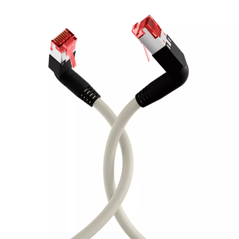 EFB Elektronik K4137GR.2 cable de conexión Cat.6A S/FTP LSZH, Draka UC900 TM21, 2x90 grados, 2 m, gris