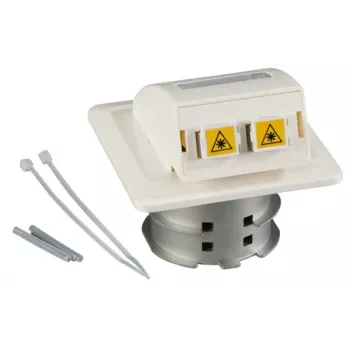 EFB Elektronik FTTH-OUTLET-LC-OM3 toma de pared de fibra óptica empotrable, 2x LC-Duplex OM3 multimodo, blanco puro