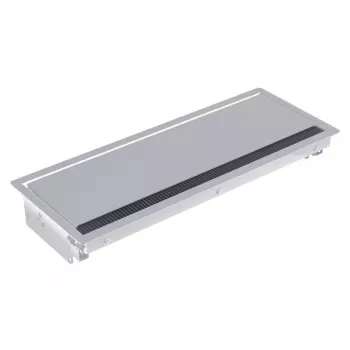 Bachmann CONI Long Regleta de enchufes empotrable con 3 tomas Schuko, aluminio plateado