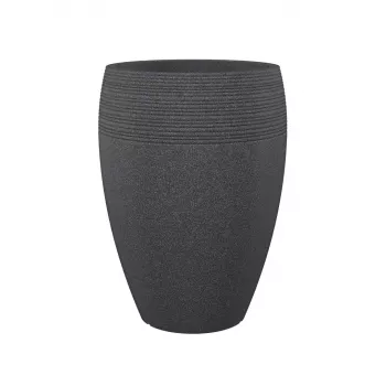 Emsa Landhaus Maceta 283/65 negro granito D47 – maceta redonda de 47 cm, 38 L, resistente a los rayos UV y a las heladas, interior/exterior