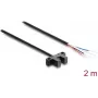 Delock Horquilla de barrera óptica de 5 mm tipo K con 4 extremos de cable abiertos, NPN, conmutación por luz/oscuridad, 2 m