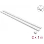 Canaleta de cables autoadhesiva con tapa corredera Delock 30 x 14 mm con conectores - 1 m, pack de 2, blanco