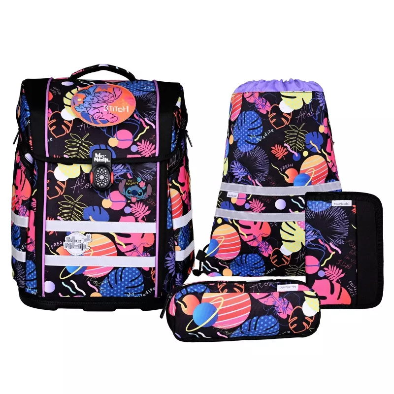 McNeill Set de mochila escolar PERFECTO 5 piezas Disney Stitch III