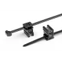 HellermannTyton T50ROSEC4A-PA66W-BK Bridas con clip de fijación de abeto, 200mm x 4,6mm, negro, pack de 100