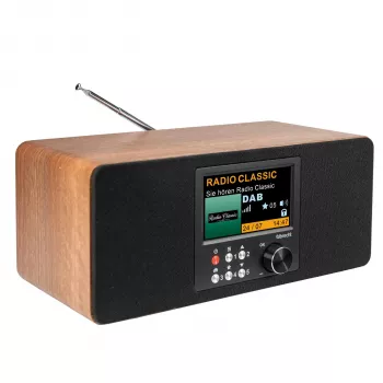 Albrecht DR 864 Radio estéreo DAB+ FM con Bluetooth, carcasa de madera, 2x7W RMS, pantalla TFT en color de 2,4