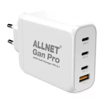 ALLNET GaN USB-C PD 3.1 Fuente de alimentación 140W 1A3C