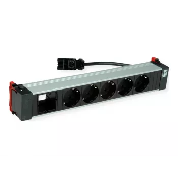 Bachmann POWER FRAME 5x toma Schuko 1x ranura modular 0,2m GST18i3 negro